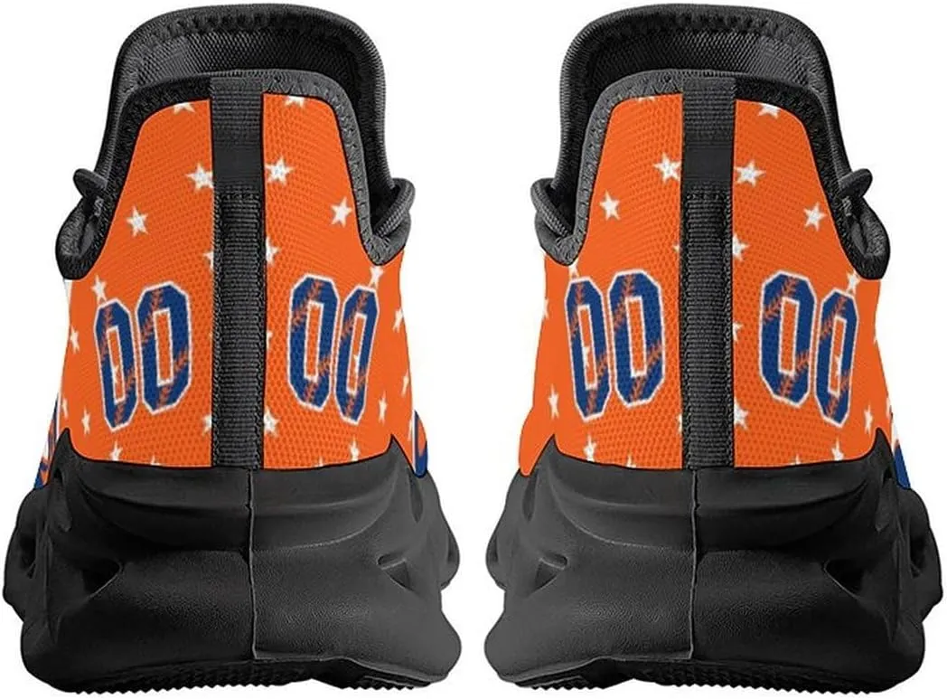 Custom Baseball Sneakers City Sports Slip-on Shoes Personalized Name Number, Gifts for Baseball Fans Men Women