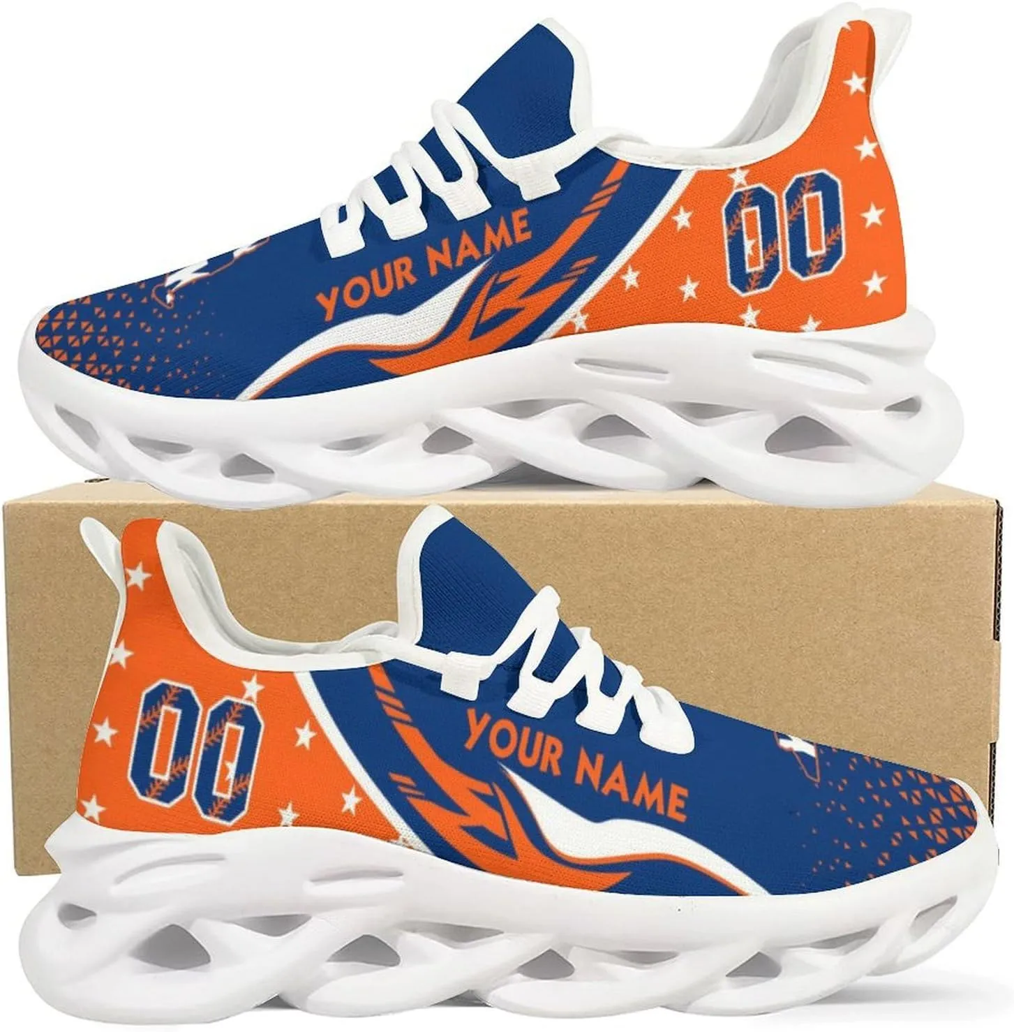 Custom Baseball Sneakers City Sports Slip-on Shoes Personalized Name Number, Gifts for Baseball Fans Men Women