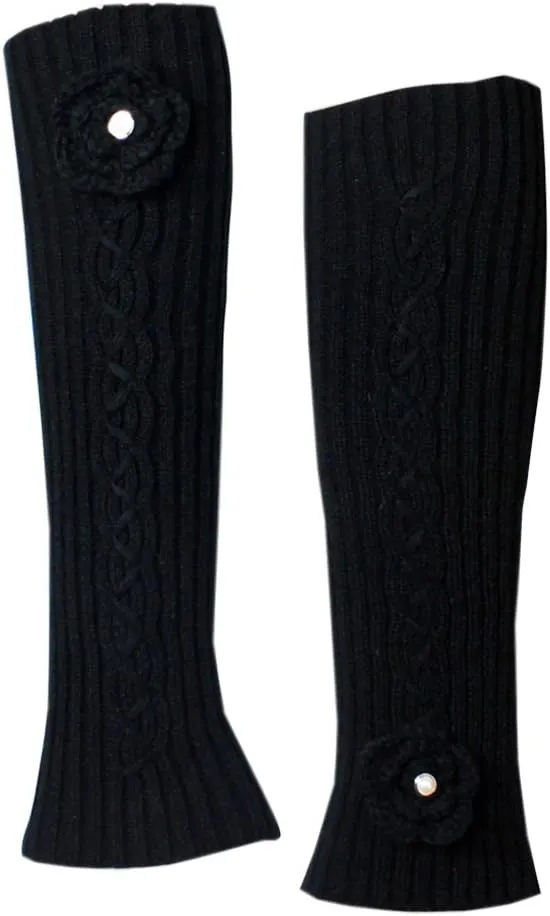 Dahlia Women's Leg Warmers & Boot Cuffs - Synthetic Wool, Cable Knit