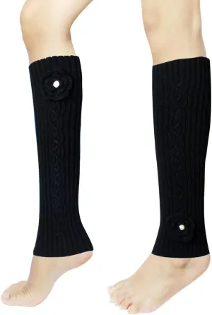 Dahlia Women's Leg Warmers & Boot Cuffs - Synthetic Wool, Cable Knit