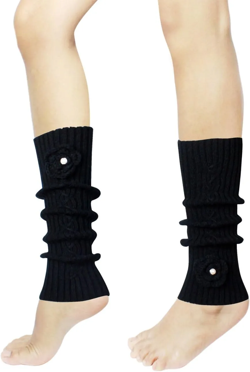 Dahlia Women's Leg Warmers & Boot Cuffs - Synthetic Wool, Cable Knit