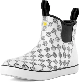 Deck Boots for Men, Men's Waterproof Insulated Reliable Rain Boots, Anti-Slip Ankle Rubber Boots with High-Traction for Fishing Boating, Size 6-14