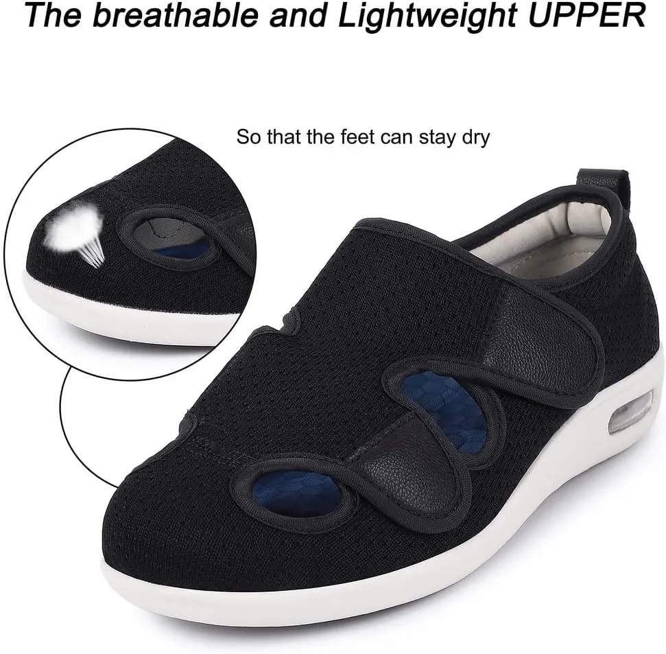 Diabetic Shoes for Women, Women's Wide Width Elderly Shoes, Adjustable Closure Lightweight Breathable, Swollen Feet Walking Edema Sneakers