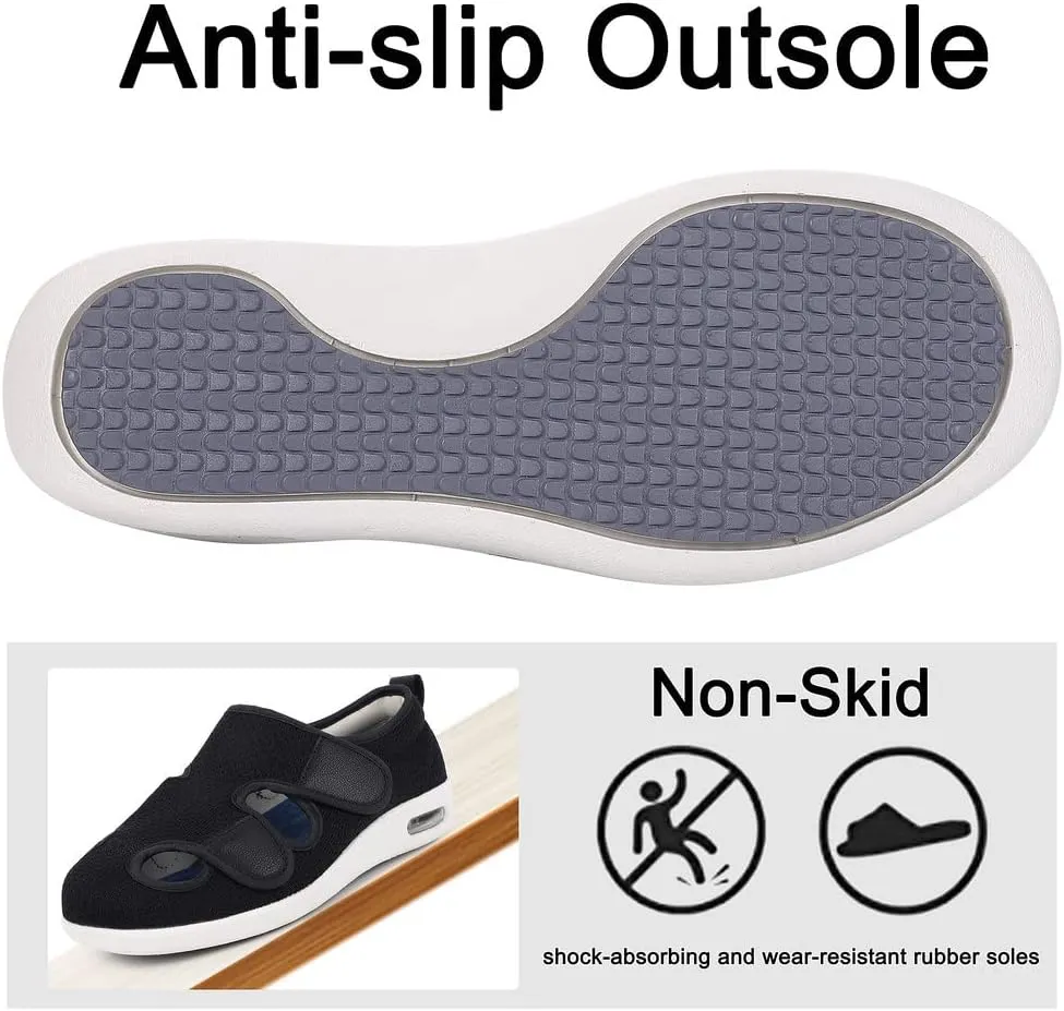 Diabetic Shoes for Women, Women's Wide Width Elderly Shoes, Adjustable Closure Lightweight Breathable, Swollen Feet Walking Edema Sneakers