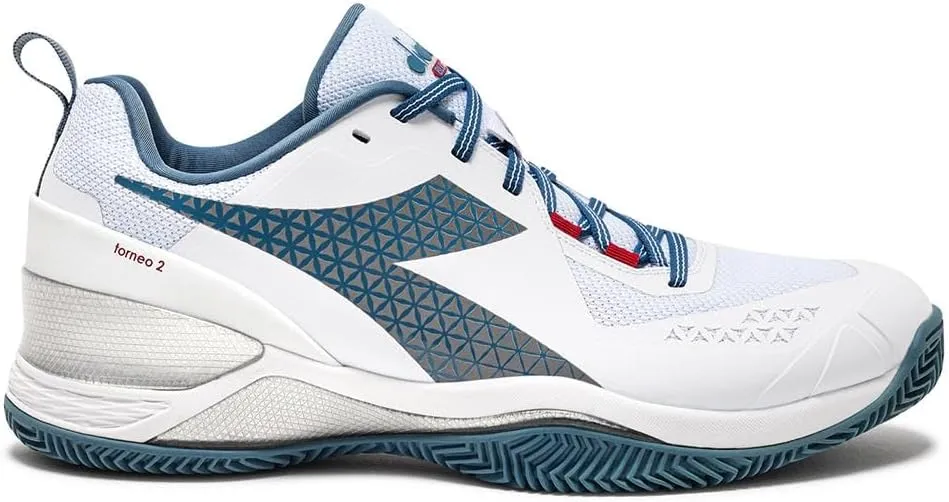 Diadora Mens Blushield Torneo 2 Clay Tennis Sneakers Shoes - Blue, White