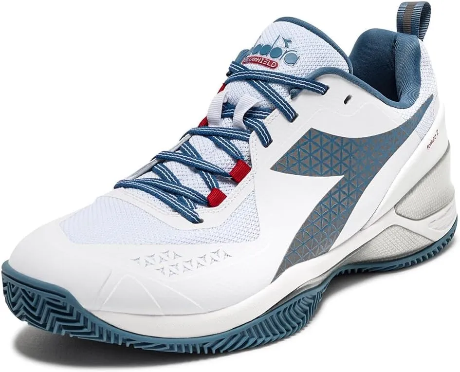 Diadora Mens Blushield Torneo 2 Clay Tennis Sneakers Shoes - Blue, White