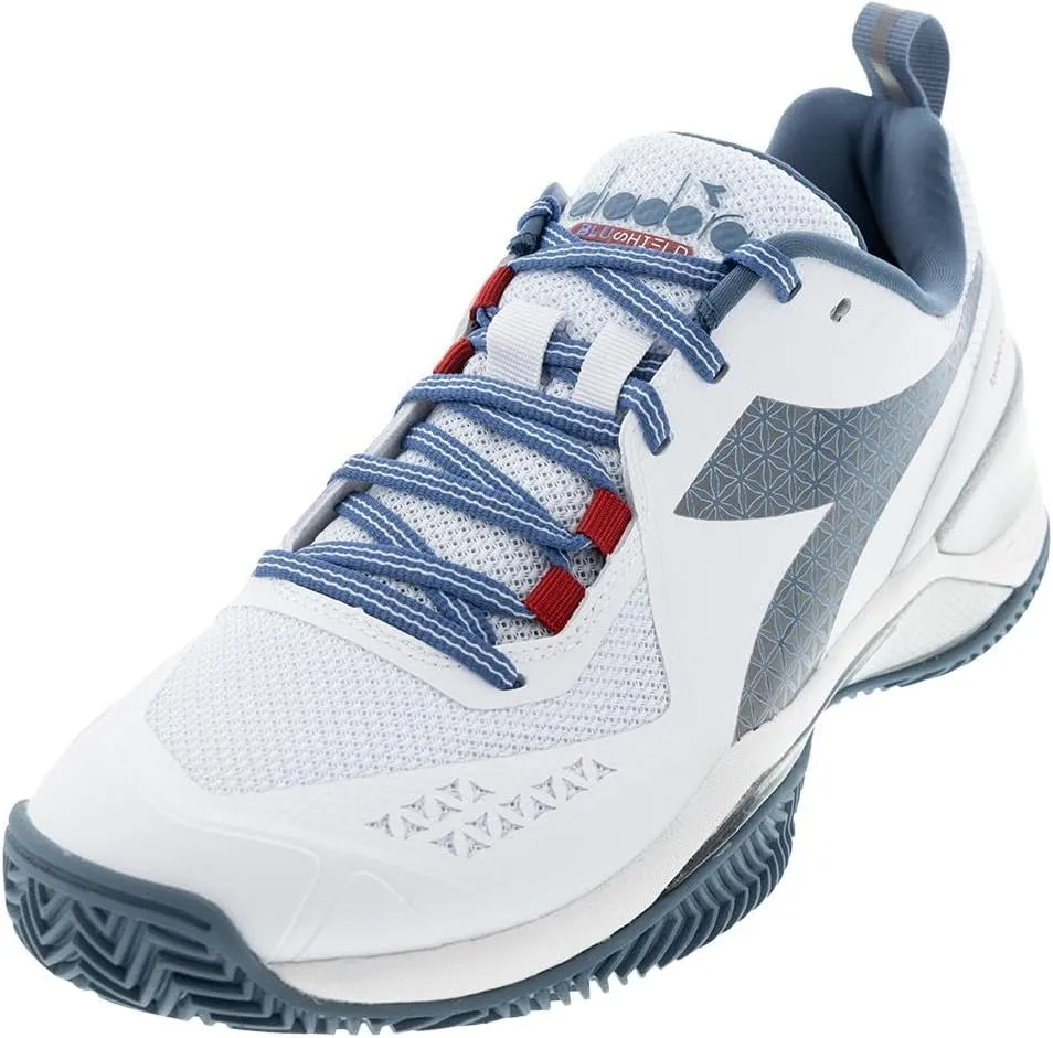 Diadora Mens Blushield Torneo 2 Clay Tennis Sneakers Shoes - Blue, White