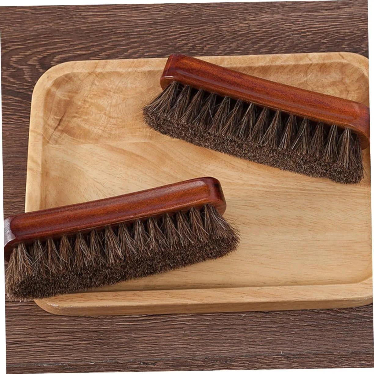Didiseaon Leather Polish Brush Horse Hair Brush Set Small for Shoes Boots Hat Laundry Dual-Purpose