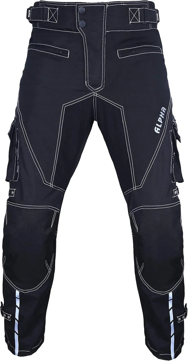 Dirt Bike Motocross Motorcycle Pants for Men hi Vis Armor Riding Racing Dual Sports overpants ATV mx BMX (Black, Waist 34"-36" Inseam 30")