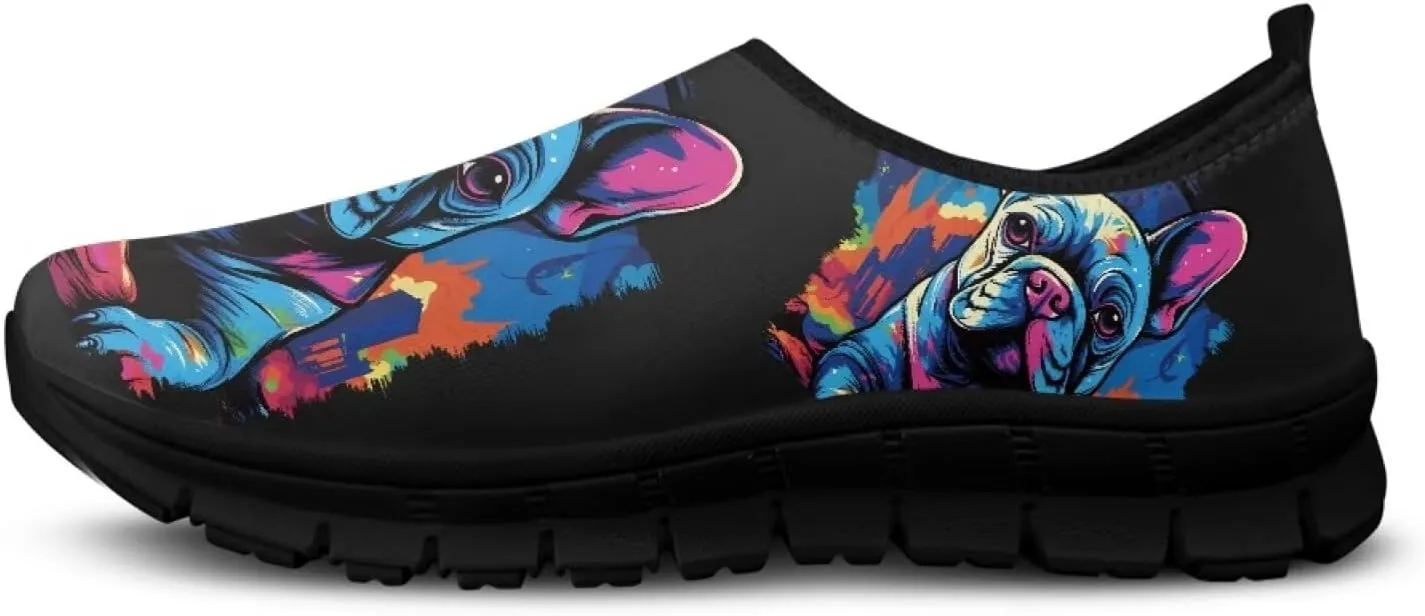Dog Design Men Slip-on Shoes Loafers Low Top Casual Mesh Shoes with Arch Support Insole Business Work Outdoor Sneaker