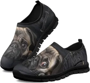 Dog Design Men Slip-on Shoes Loafers Low Top Casual Mesh Shoes with Arch Support Insole Business Work Outdoor Sneaker