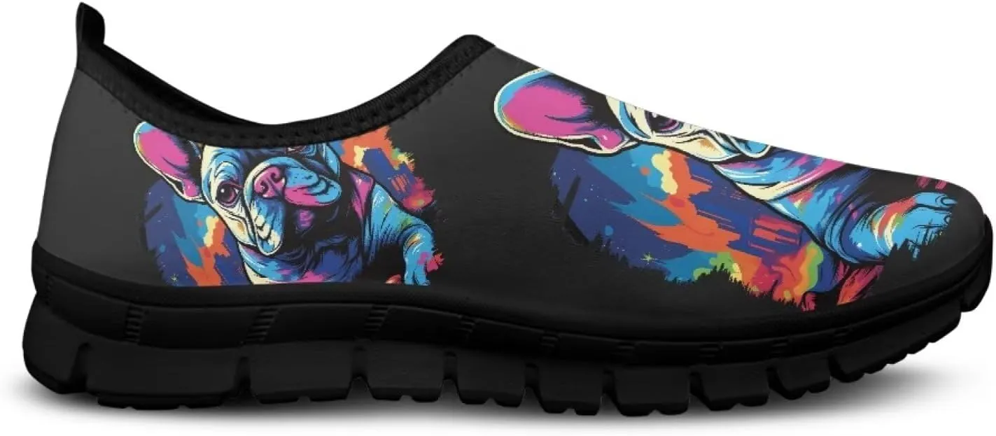 Dog Design Men Slip-on Shoes Loafers Low Top Casual Mesh Shoes with Arch Support Insole Business Work Outdoor Sneaker