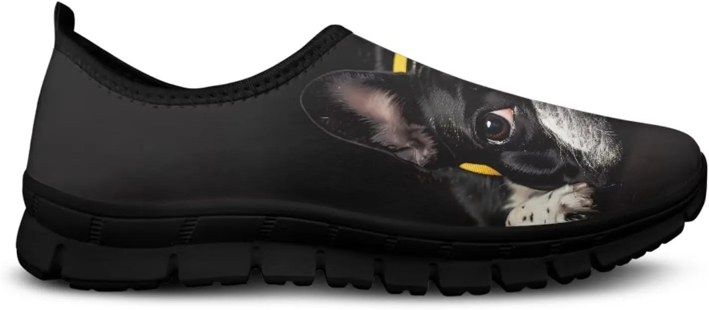 Dog Design Men Slip-on Shoes Loafers Low Top Casual Mesh Shoes with Arch Support Insole Business Work Outdoor Sneaker