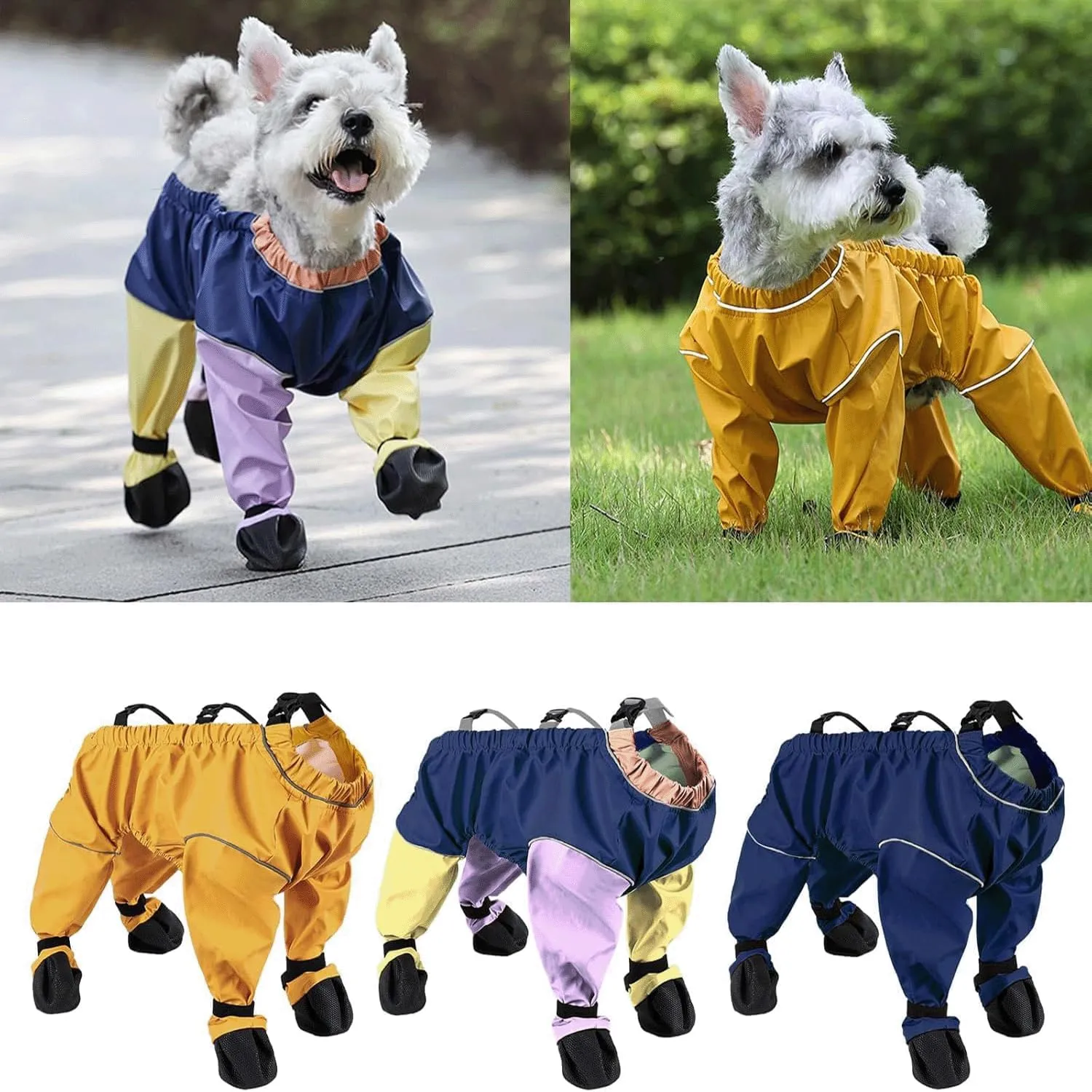 Dog Paw Boots Leggings Waterproof, Suspender Booties for Dogs Anti-Slip, Pet Paws Protector Dirty-Proof,Dog Snow Pants Shoes for Outdoor Walking Running Hiking Winter Pants Boots