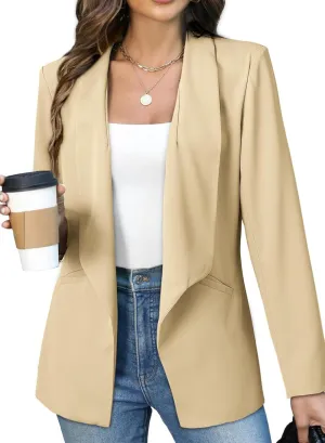 Dokotoo Blazers for Women Business Casual Long Sleeve Open Front Lightweight Work Office Suit Jackets Blazer