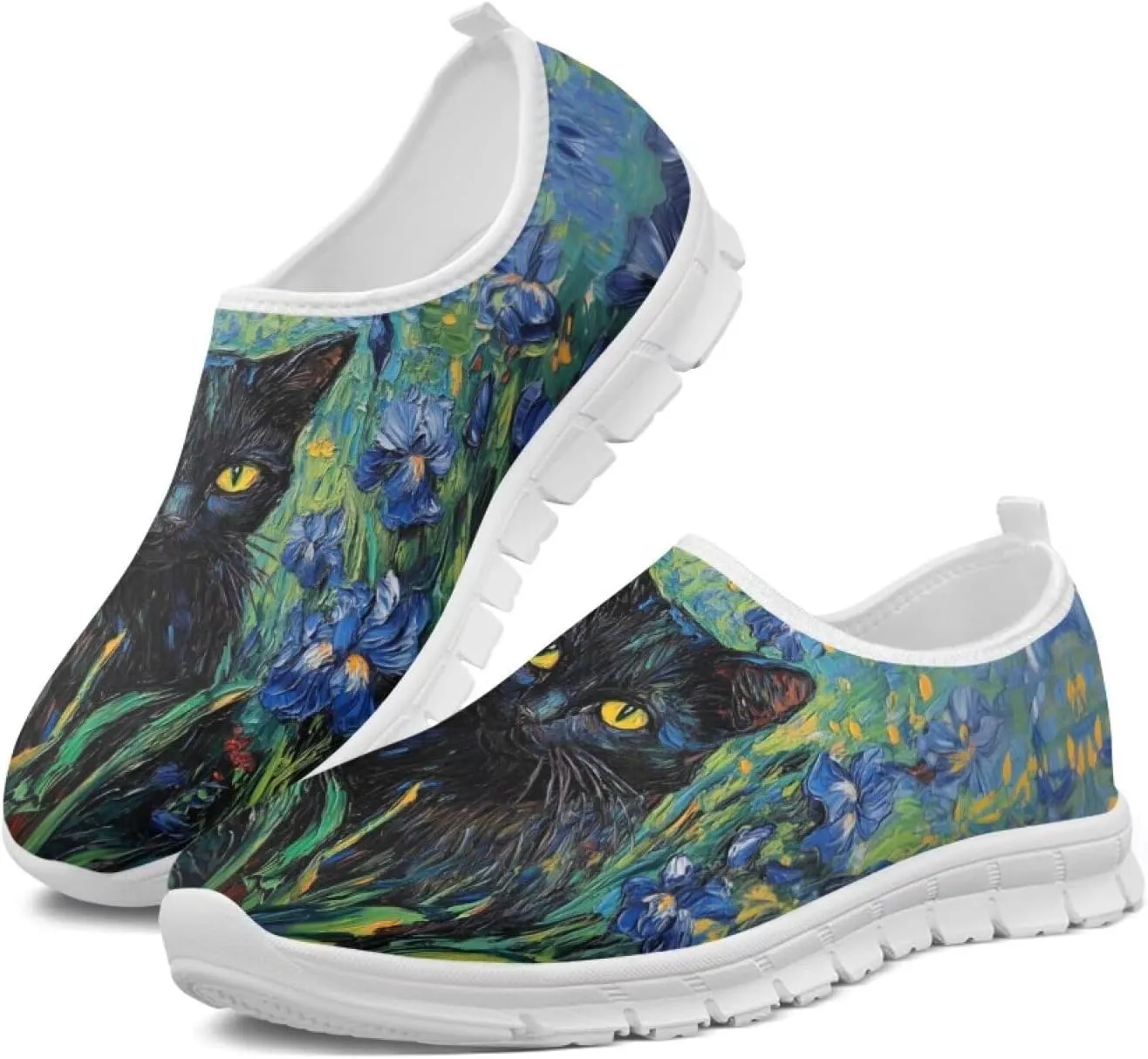 Doojoayie Art Printed Women Slip On Shoes for Ladies Tennis Shoes Daily Casual Footwear