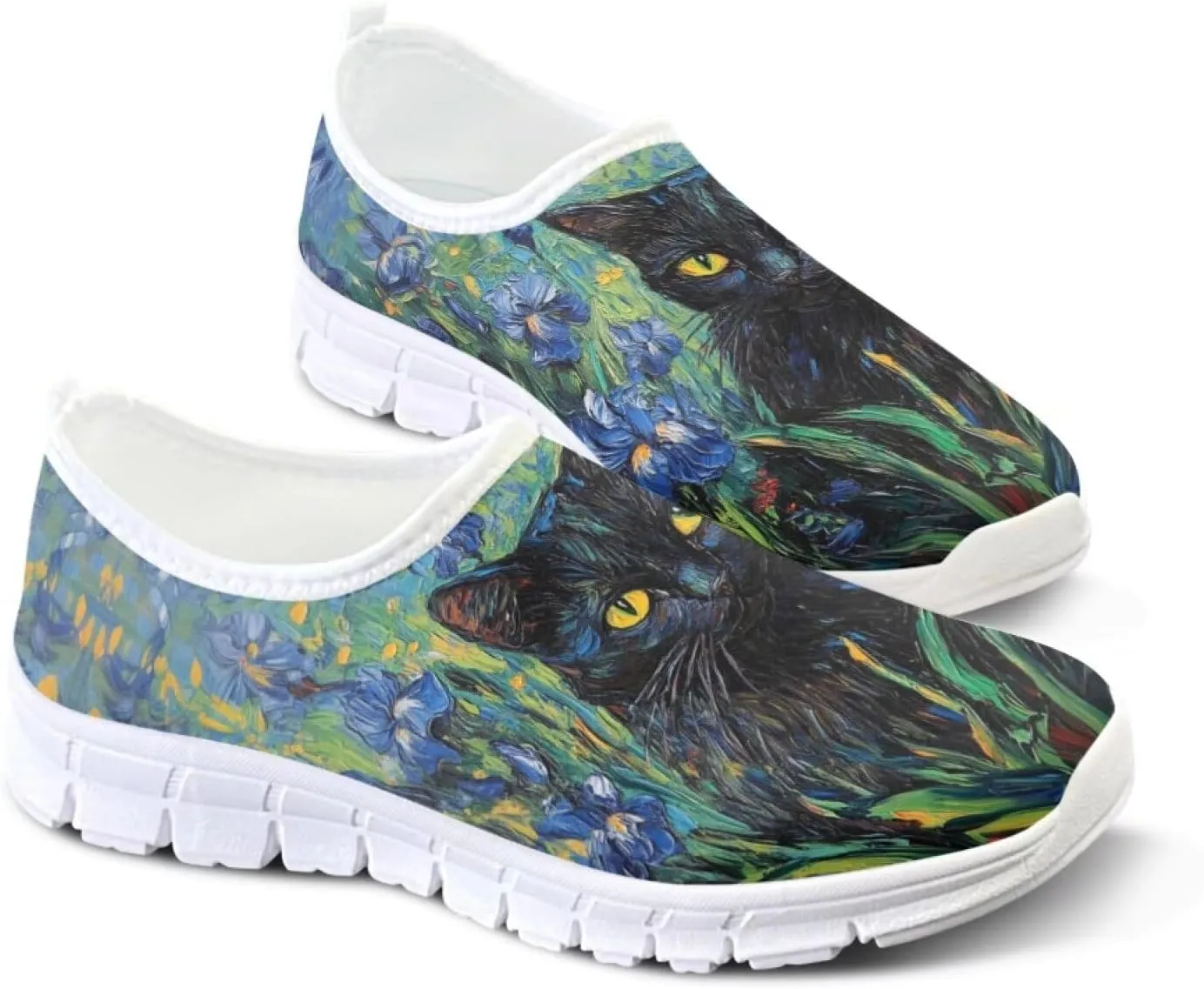 Doojoayie Art Printed Women Slip On Shoes for Ladies Tennis Shoes Daily Casual Footwear