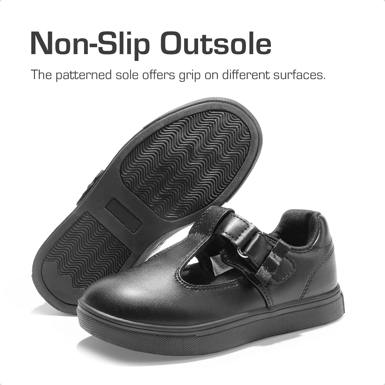 DREAM PAIRS Girls Mary Jane School Uniform Shoes T-Strap Flat Sneakers for Toddler/Little Kid