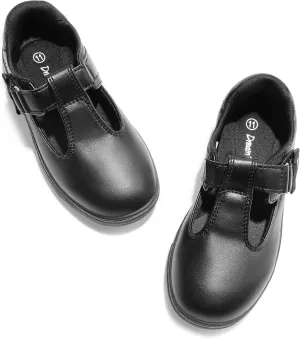 DREAM PAIRS Girls Mary Jane School Uniform Shoes T-Strap Flat Sneakers for Toddler/Little Kid