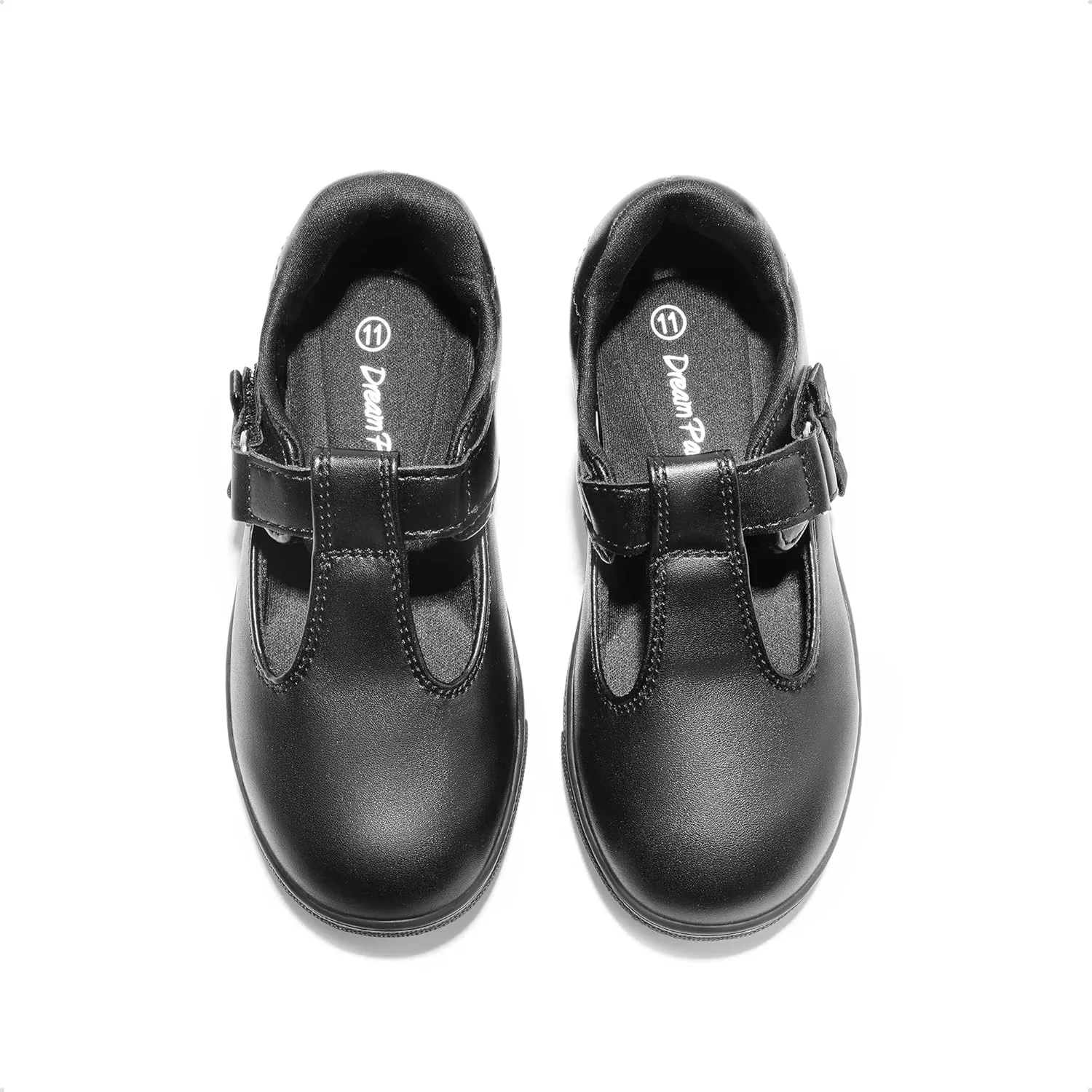 DREAM PAIRS Girls Mary Jane School Uniform Shoes T-Strap Flat Sneakers for Toddler/Little Kid