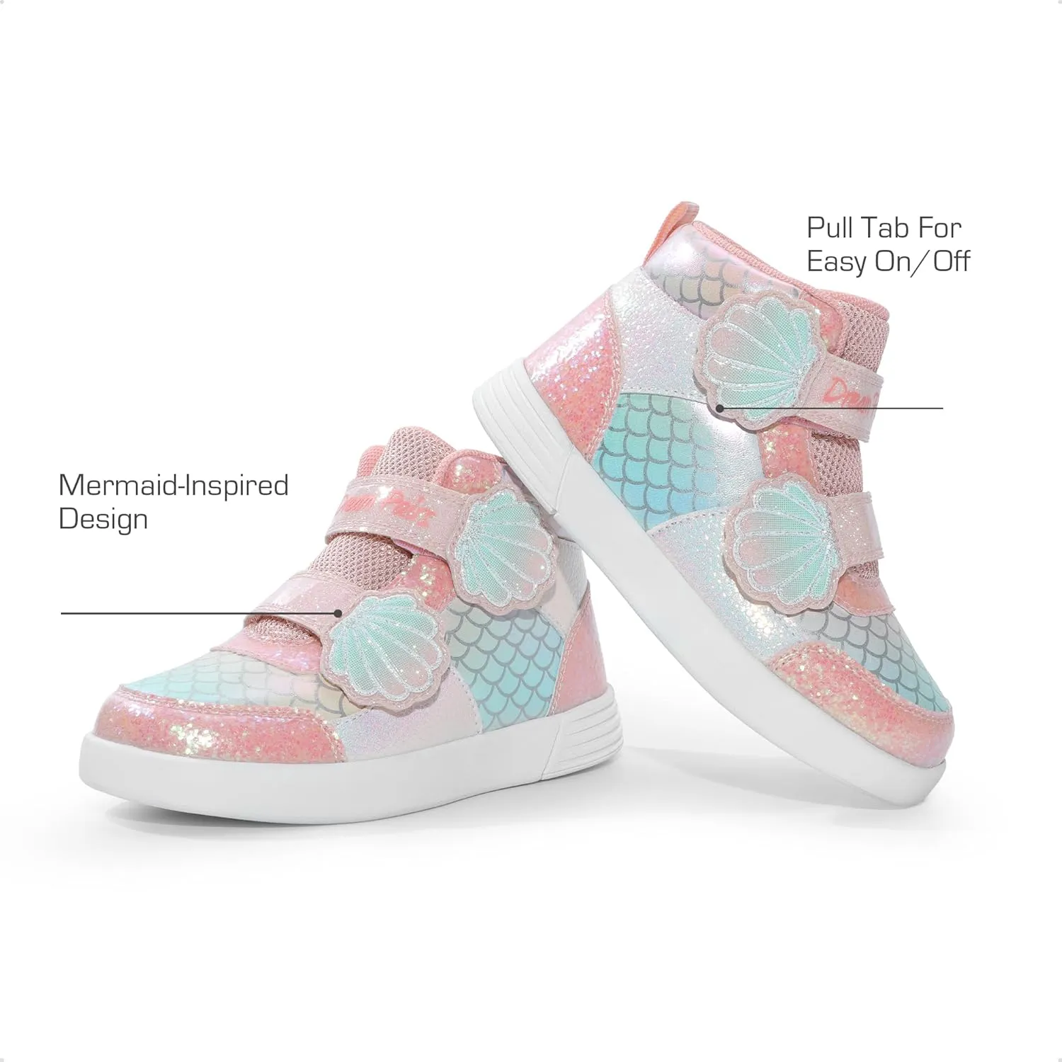 DREAM PAIRS Girls Shoes Toddler Sneakers Kids High Top Shoes with Hook and Loop Storybook Casual Walking Shoes
