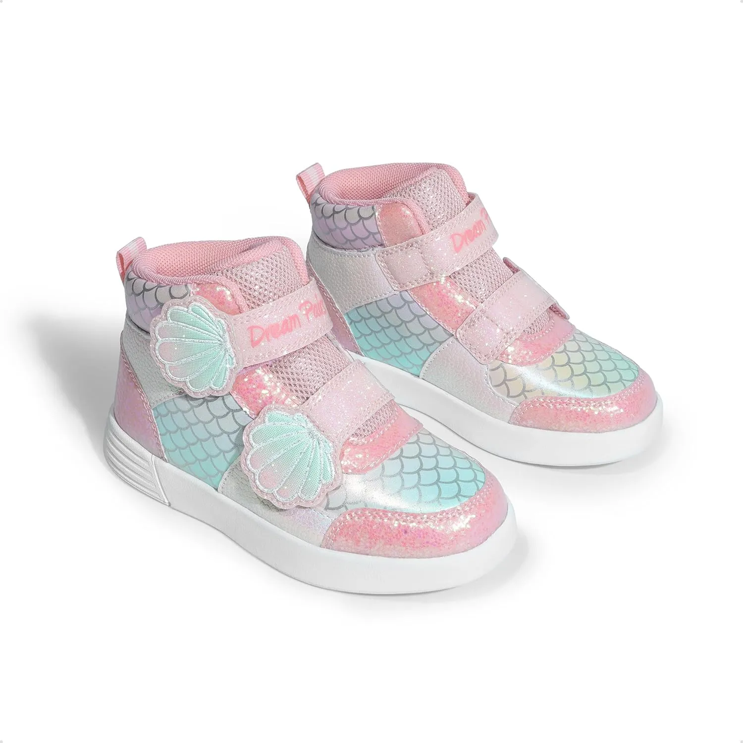DREAM PAIRS Girls Shoes Toddler Sneakers Kids High Top Shoes with Hook and Loop Storybook Casual Walking Shoes