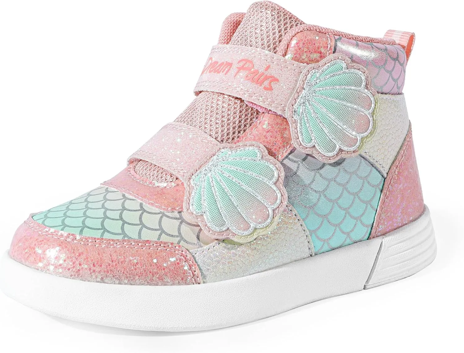 DREAM PAIRS Girls Shoes Toddler Sneakers Kids High Top Shoes with Hook and Loop Storybook Casual Walking Shoes