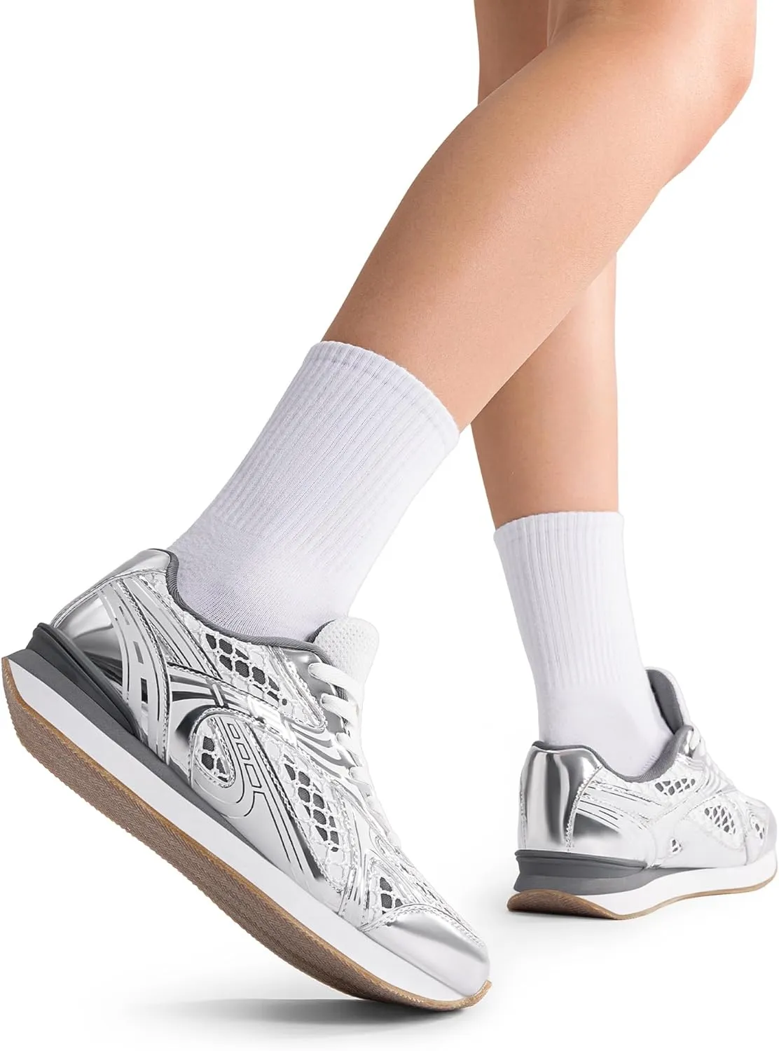 DREAM PAIRS Women Chunky Platform Retro Fashion Sneakers Comfortable Breathable Walking Shoes Casual Lace Up Tennis Shoes