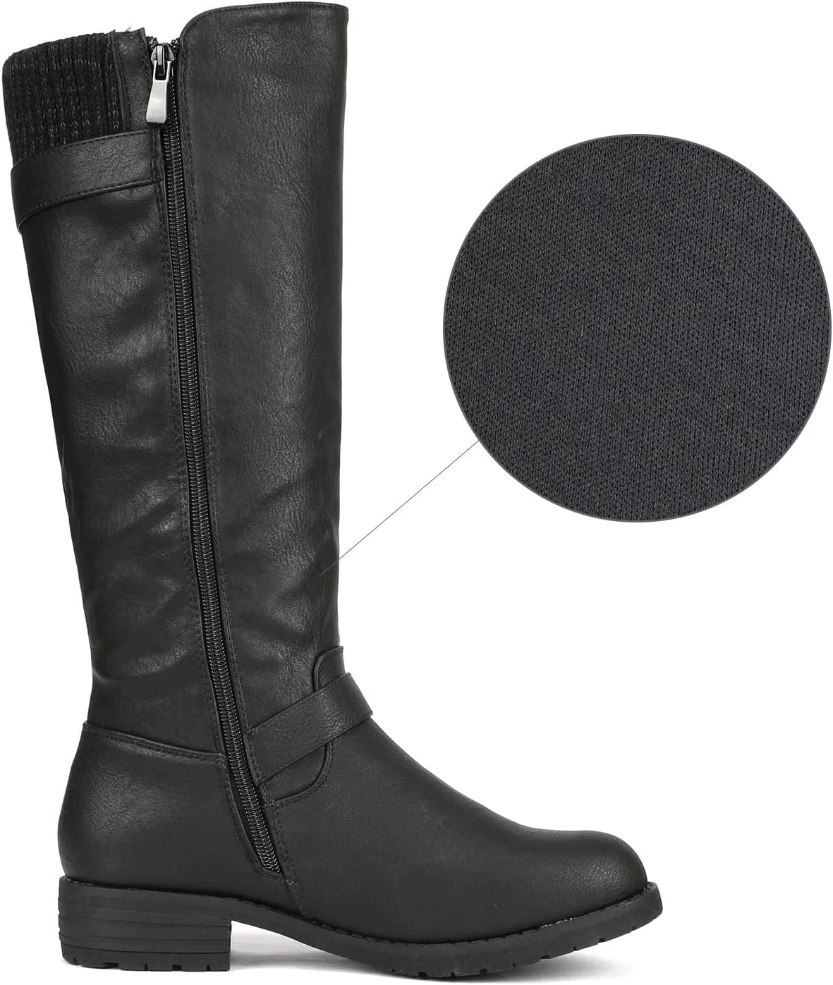 DREAM PAIRS Women's Knee High Boots Comfortable Riding Boots Side Zipper Fall Boots with Buckle