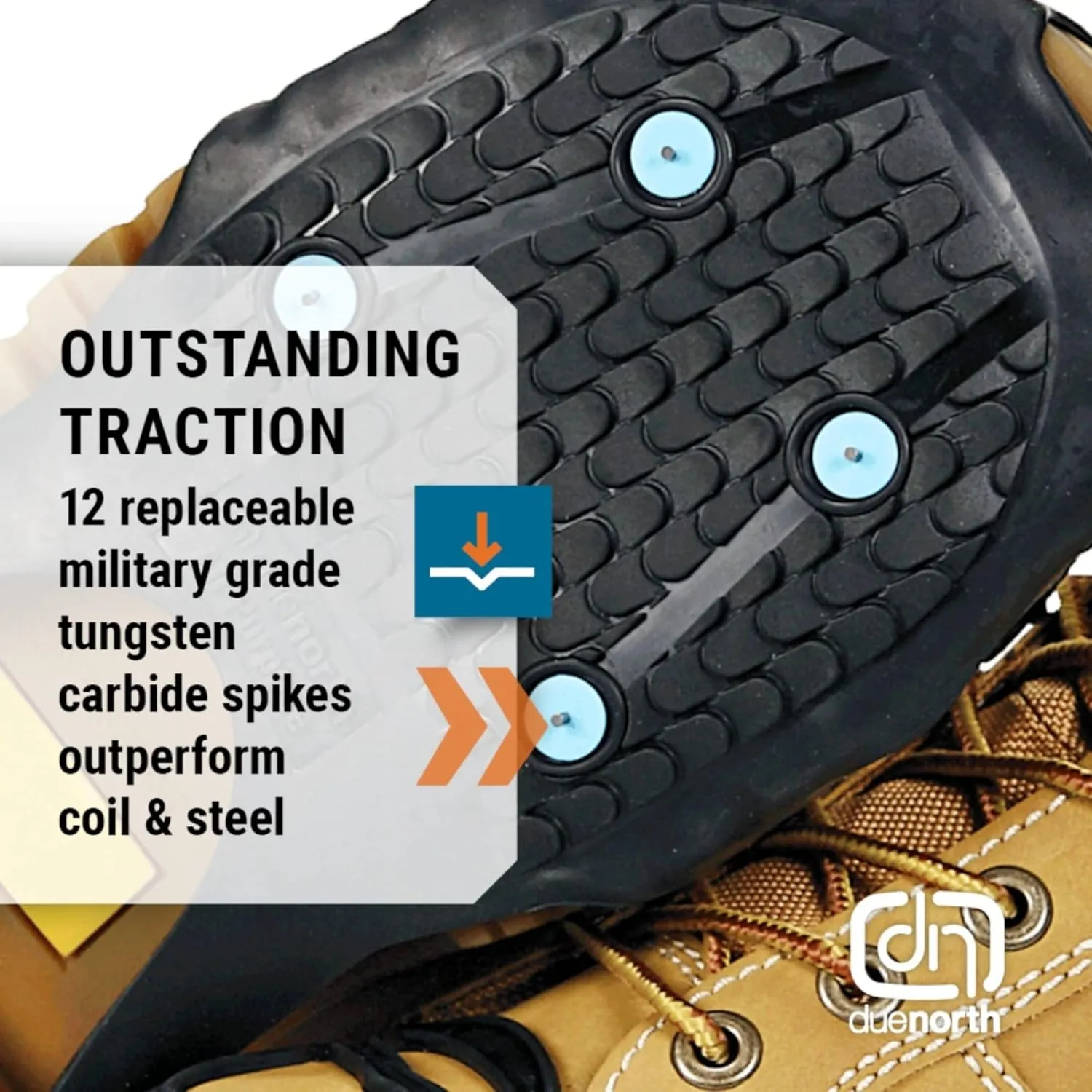 Due North All Purpose Ice Cleats for Shoes & Boots - Traction Spikes for Men & Women Working on Ice and Snow