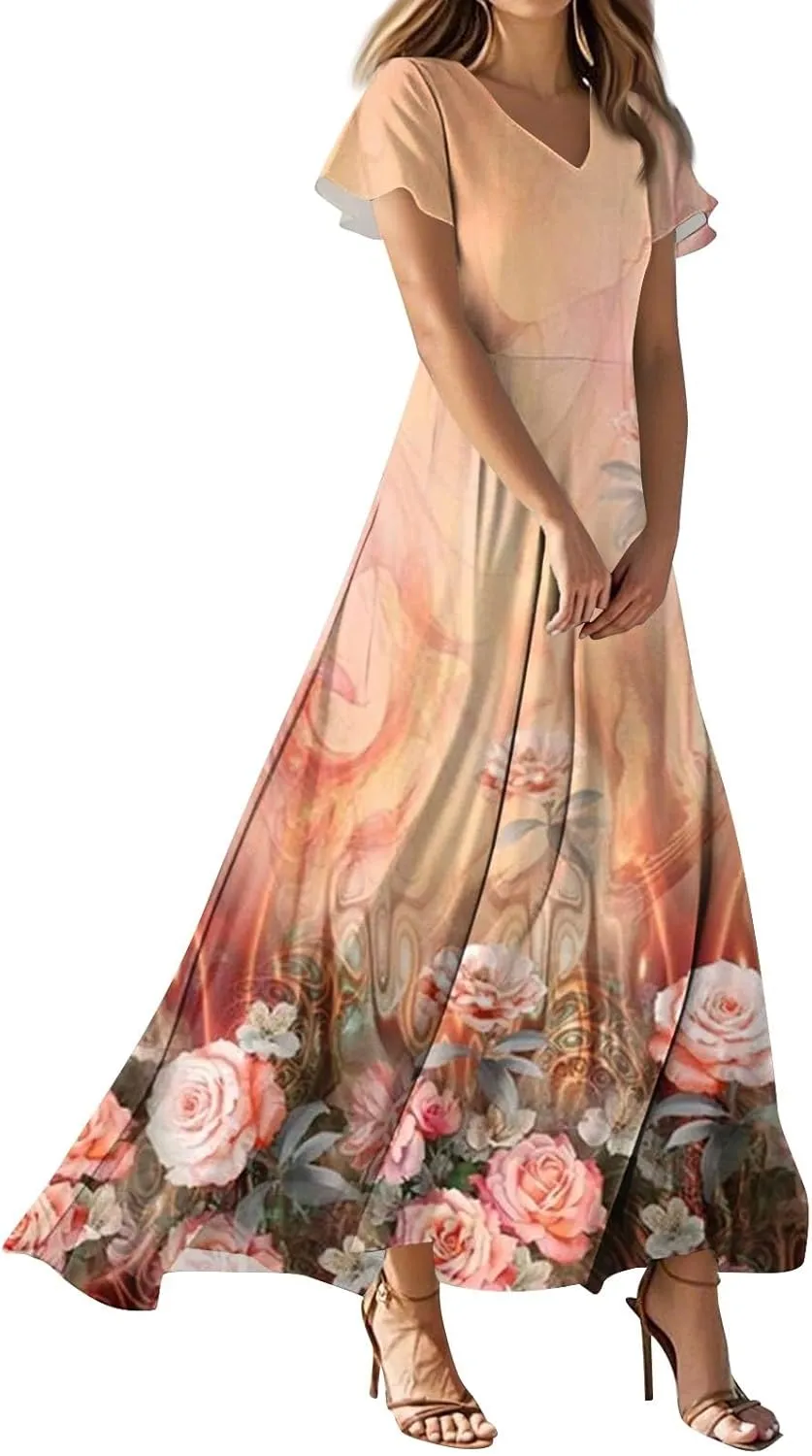 Easter Dress for Women 2025 Summer Beach Fashion Elegant Flower Modest Frocks Casual Cruise Outfits