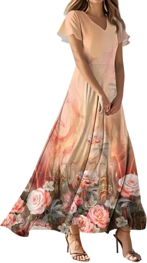 Easter Dress for Women 2025 Summer Beach Fashion Elegant Flower Modest Frocks Casual Cruise Outfits