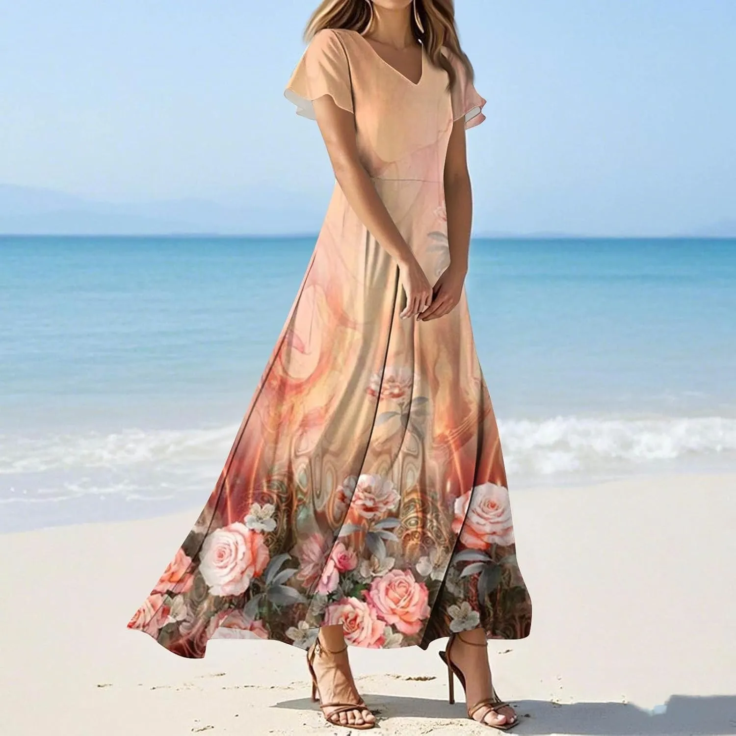 Easter Dress for Women 2025 Summer Beach Fashion Elegant Flower Modest Frocks Casual Cruise Outfits