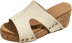 Eduavar Sandals Women Dressy Summer Flat, Sandals Women Fashion Dressy Ring Toe Platform Wedge Sandals Slip On Shoes