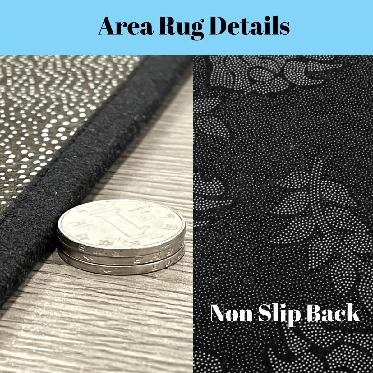 Erosebridal Cartoon Cow Area Rug 4'11" x 3'3" Highland Cows Living Room Rugs for Kids Boys Girls Daisy Floral Wood Boots Rustic Blue White Decorative Carpet Non Slip Indoor Floor Mat