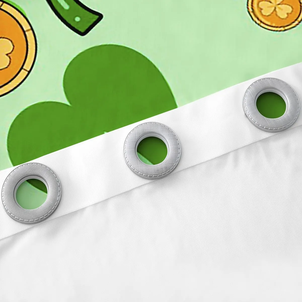 Erosebridal Happy St. Patrick's Day Window Treatments 38" Wx45 L Lucky Four Leaf Clover Design Window Curtain for Kids Boys Girls,Green Boots Curtain Nature Botanical Curtains & Drapes