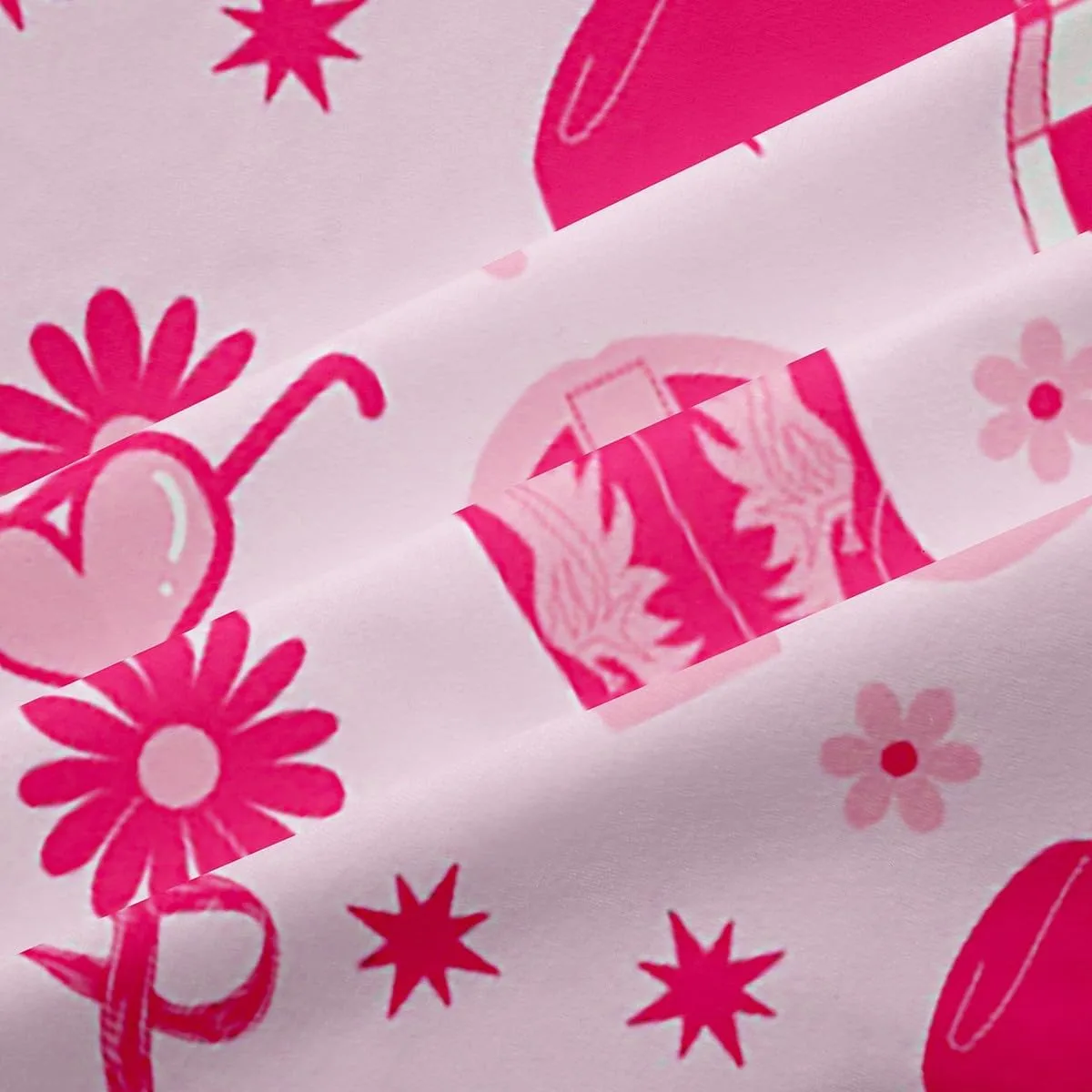 Erosebridal Kids Western Bow Curtain 38" Wx45 L, Cute Bowknot Blackout Curtains for Girls Boys Teens Adult Women Children, Western Boots Window Treatments Pink Dreamy Princess Bedroom Decor, Pink