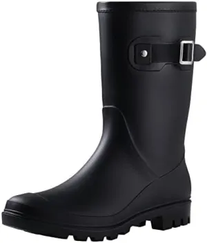 Evshine Women's Mid Calf Rain Boots Waterproof Garden Shoes