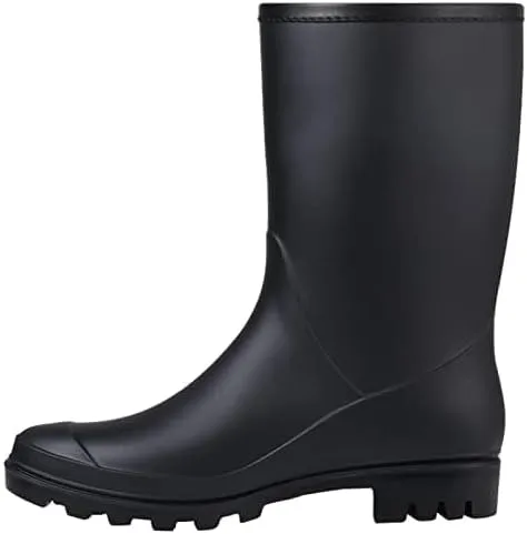 Evshine Women's Mid Calf Rain Boots Waterproof Garden Shoes