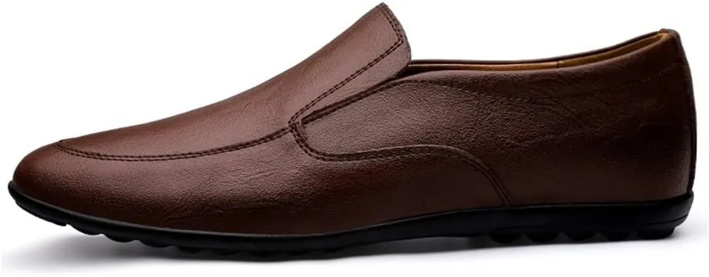 Fashion Men's Shoes Faux Leather Vintage Casual Round Toe Non Slip Anti-Slip Office Slip-on