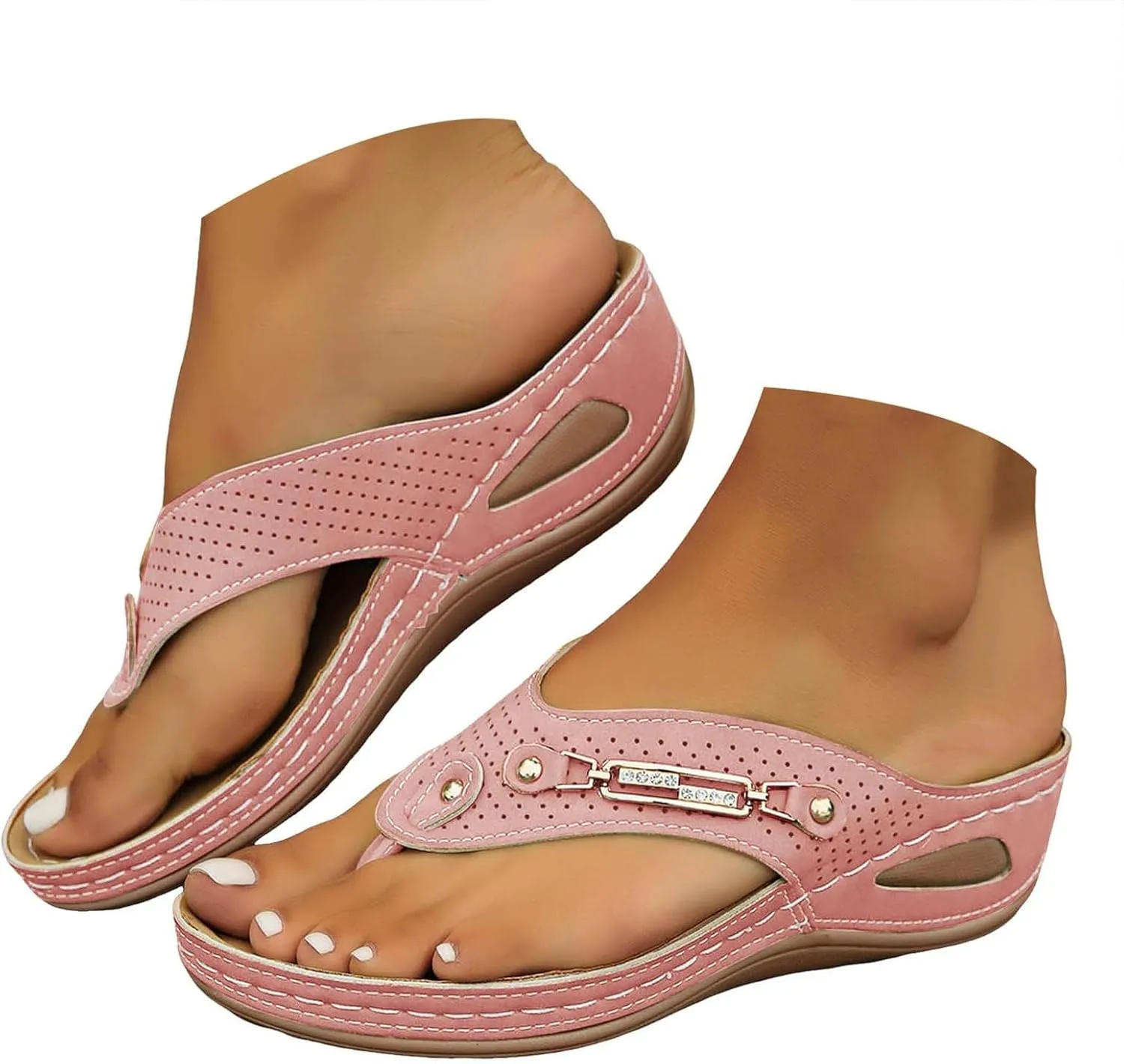 Fashion Mesh Breathable Sandals 2025 New, Chain Clip Toe Orthopedic Sandals Women Summer Dressy Casual Comfy Beach Slides