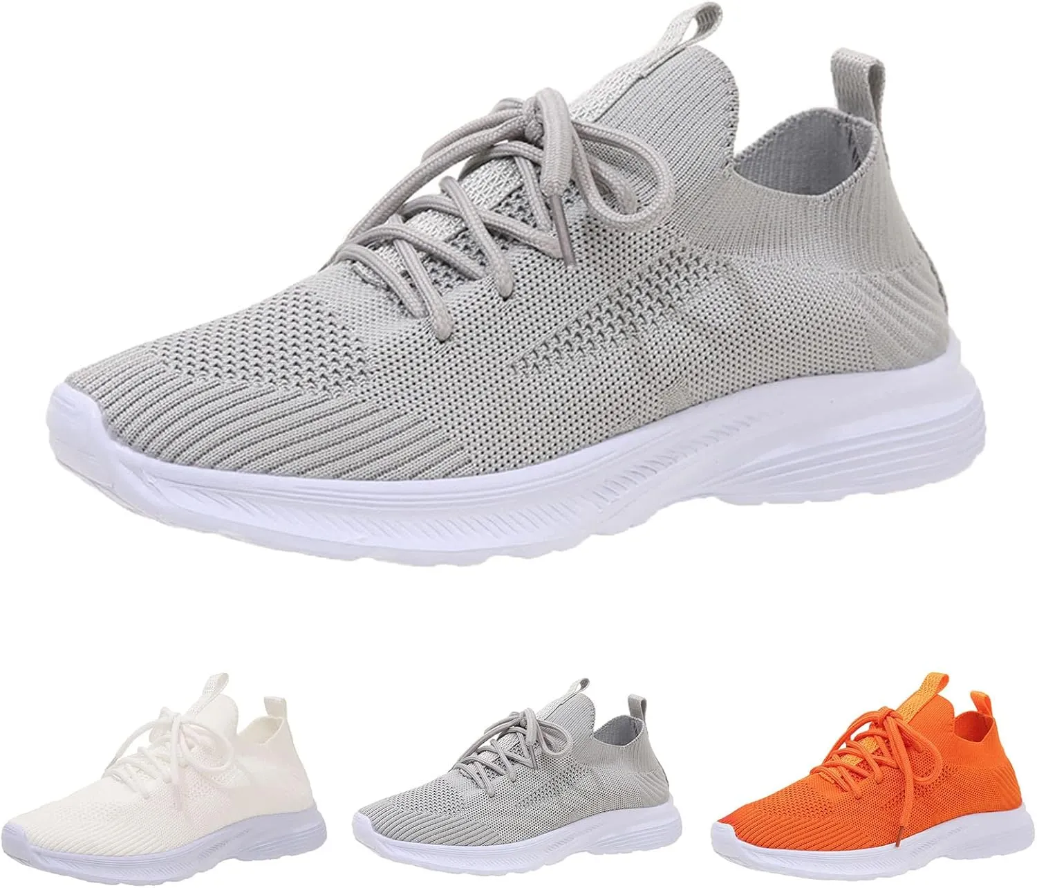 Fashion Spring and Summer Women Sports Shoes Flat Bottom Lightweight Flying Woven Mesh Cushioning Running Slip Women