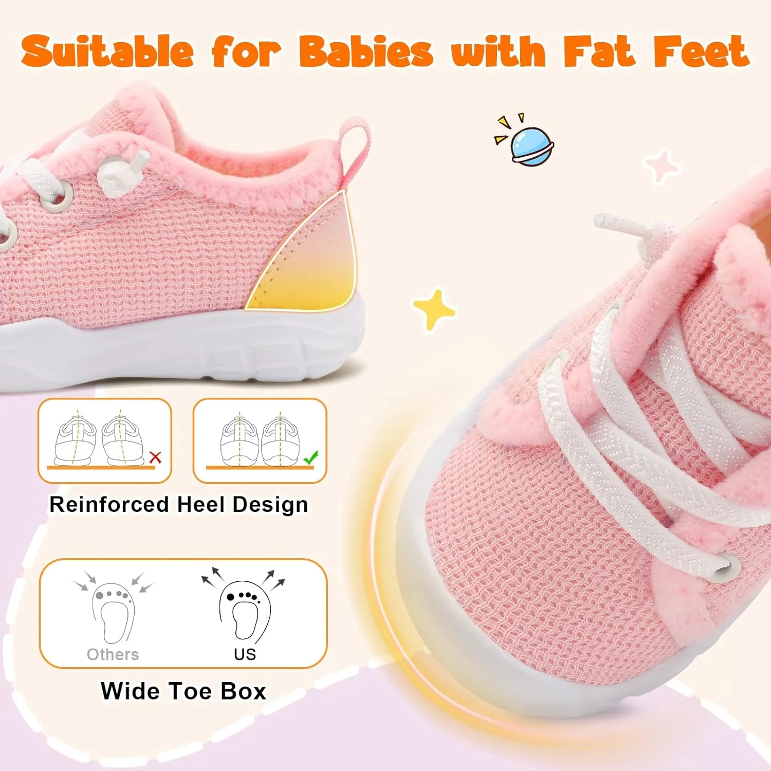 FEETCITY Wide Boys & Girls Winter Shoes - Barefoot & Walking Shoes, Slip On, Tennis Design