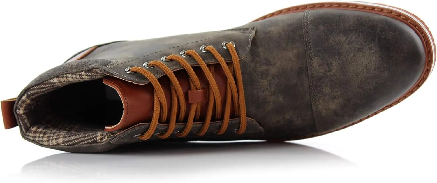 Ferro Aldo Birt MFA506027 Mens Memory Foam Casual Mid-Top Sneaker Desert Vegan Leather Chukka Boots