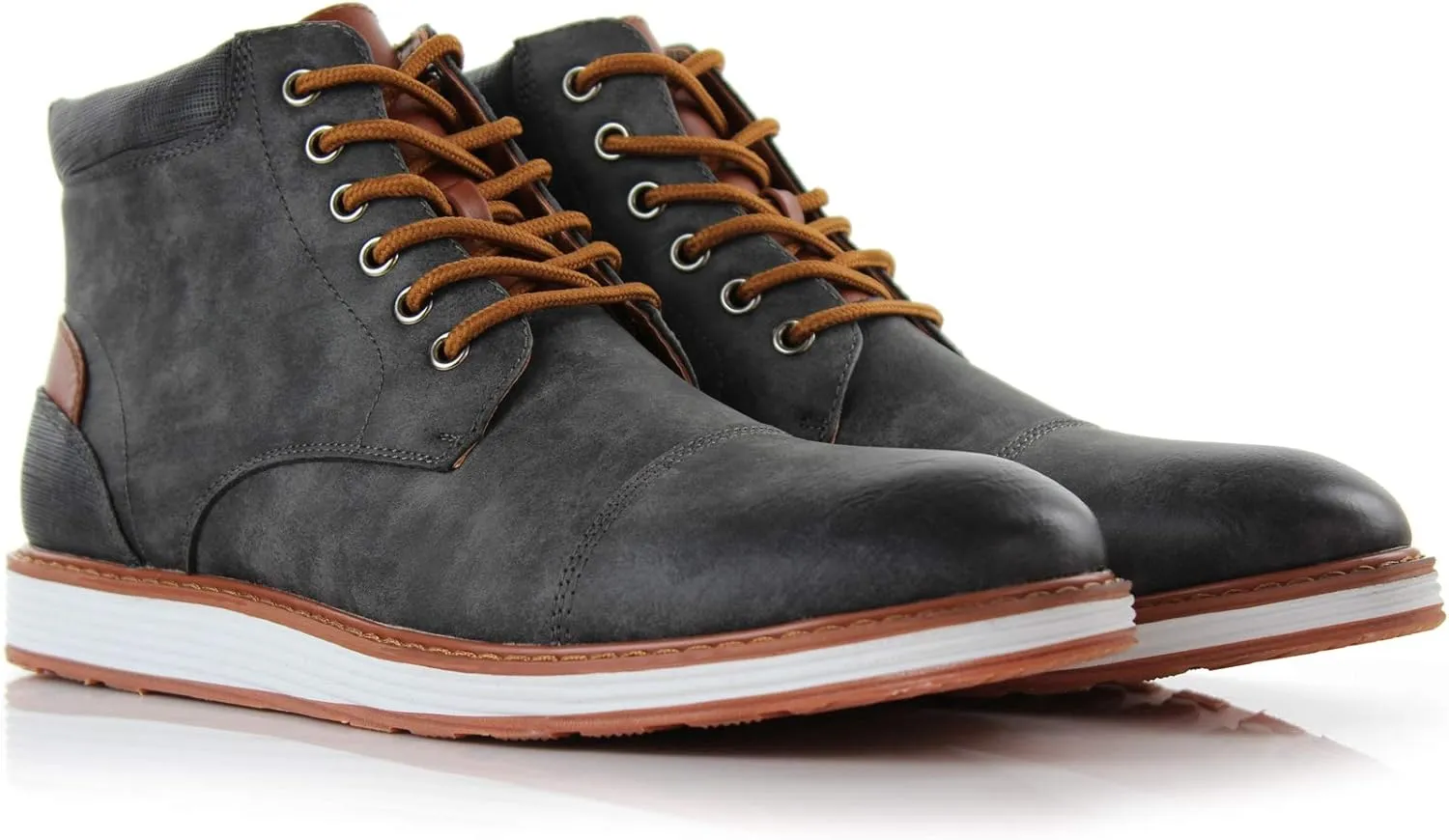 Ferro Aldo Birt MFA506027 Mens Memory Foam Casual Mid-Top Sneaker Desert Vegan Leather Chukka Boots