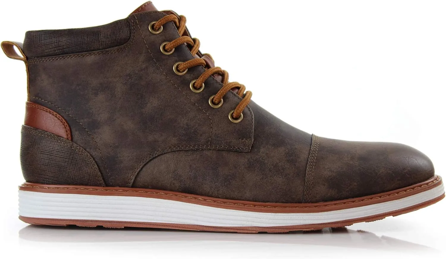 Ferro Aldo Birt MFA506027 Mens Memory Foam Casual Mid-Top Sneaker Desert Vegan Leather Chukka Boots