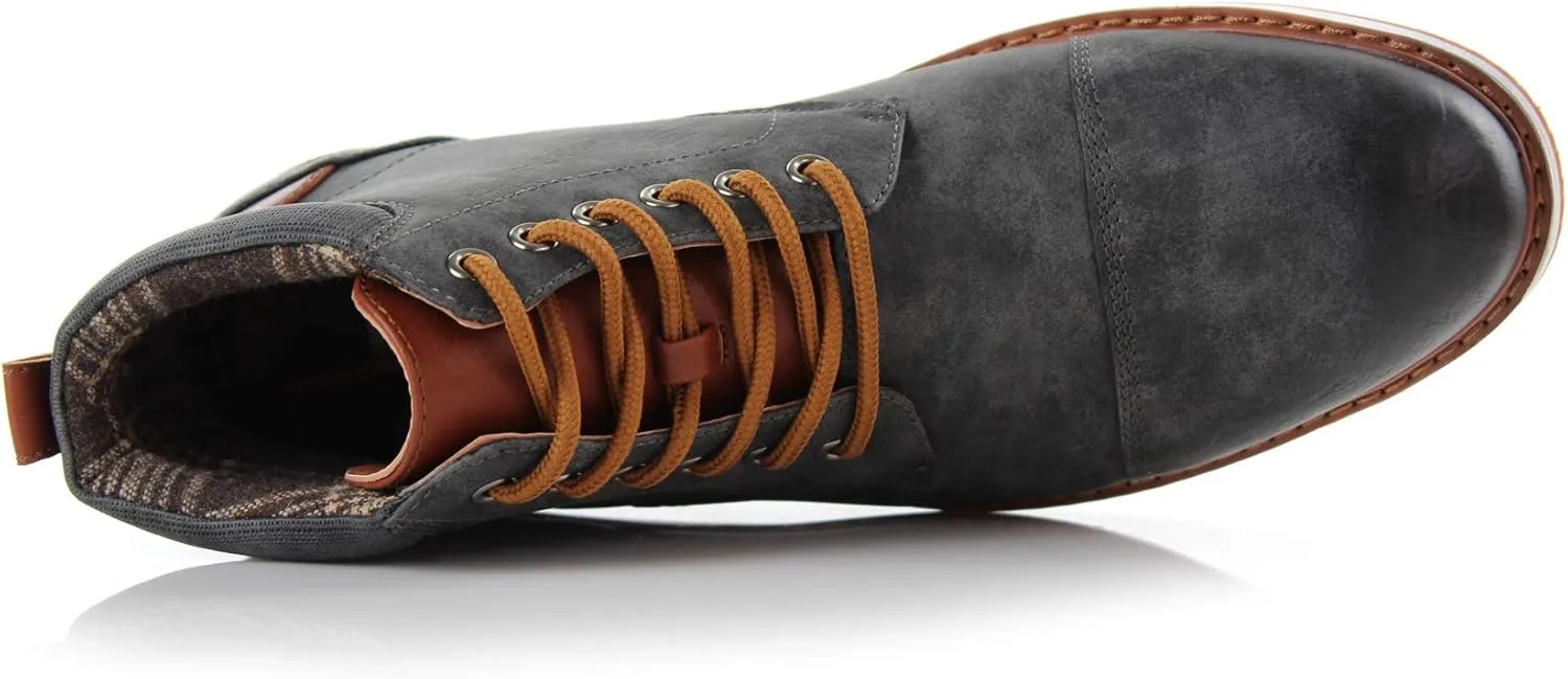 Ferro Aldo Birt MFA506027 Mens Memory Foam Casual Mid-Top Sneaker Desert Vegan Leather Chukka Boots
