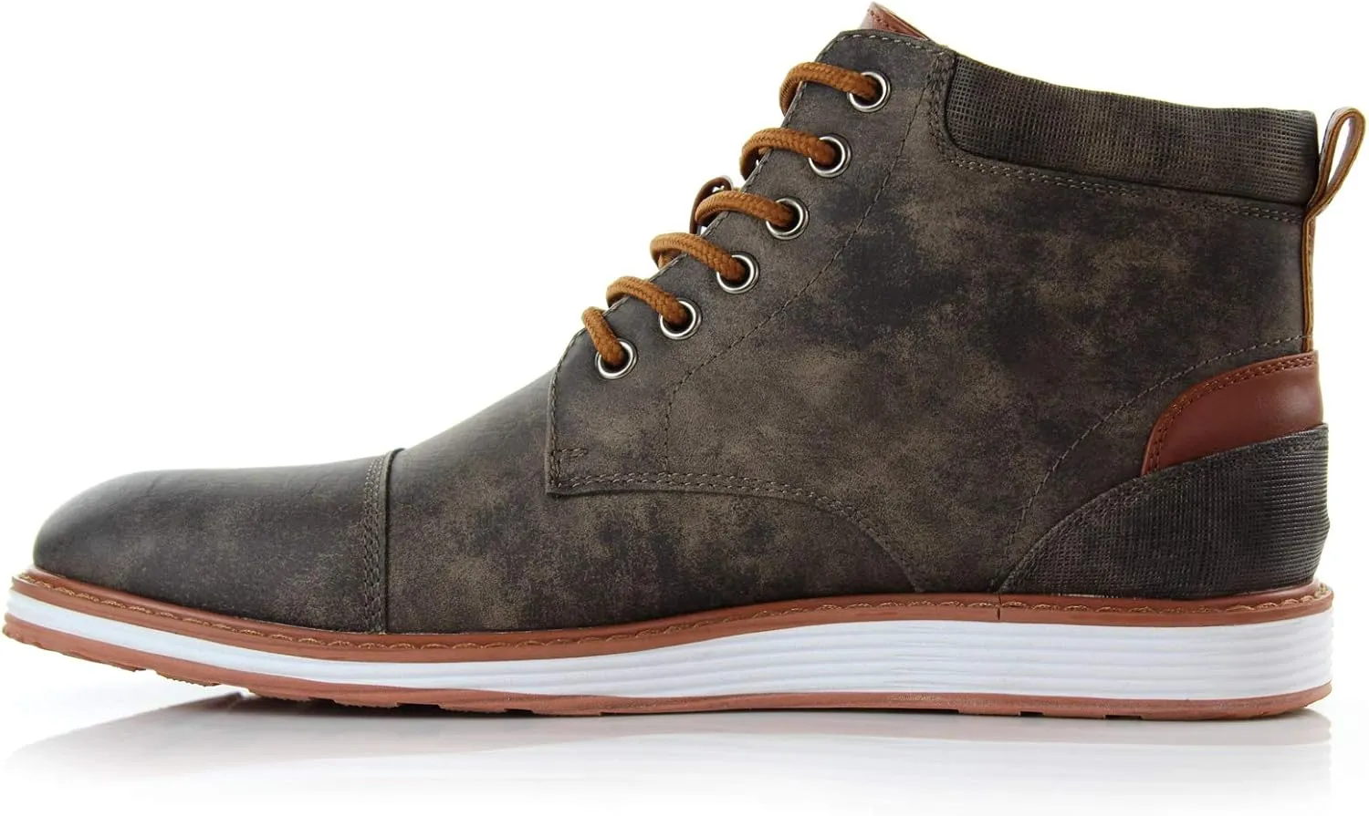 Ferro Aldo Birt MFA506027 Mens Memory Foam Casual Mid-Top Sneaker Desert Vegan Leather Chukka Boots