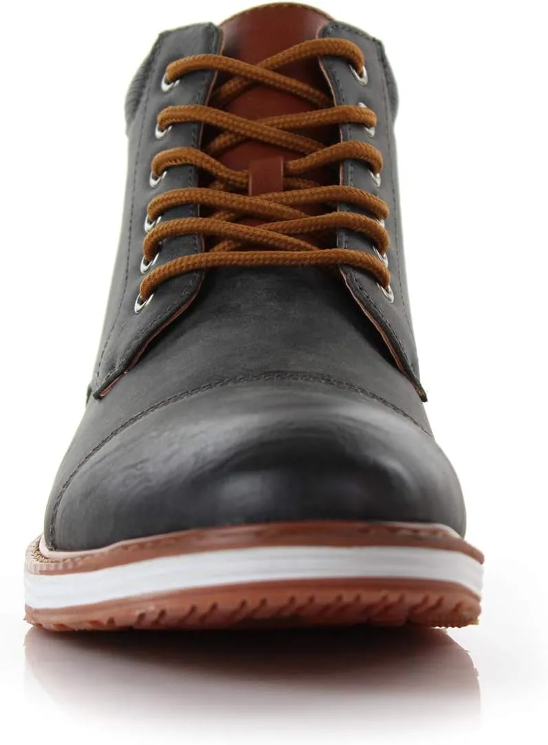 Ferro Aldo Birt MFA506027 Mens Memory Foam Casual Mid-Top Sneaker Desert Vegan Leather Chukka Boots