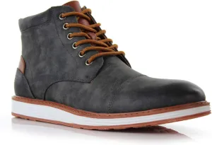 Ferro Aldo Birt MFA506027 Mens Memory Foam Casual Mid-Top Sneaker Desert Vegan Leather Chukka Boots